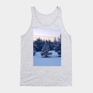 Christmas tree in the snow Tank Top